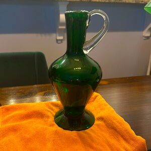 Hand Blown Emerald Vase